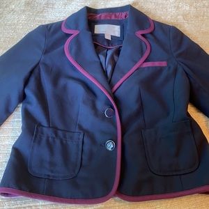 Navy blue and purple outline professional jacket